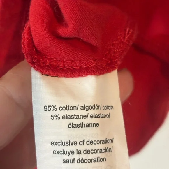 Nautica Jeans Women Large Red VNeck Fitted Short Sleeve Tshirt Casual Preppy - Picture 4 of 6